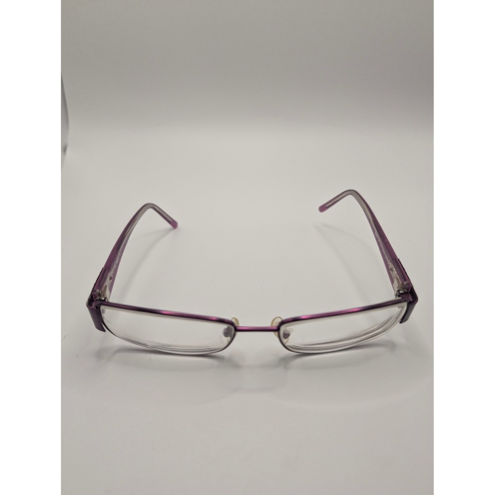 Superflex 371 C.2 Purple Rectangle Eyeglasses Frames Floral Temple 51-17-135